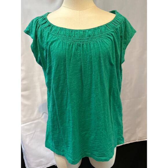 Ann Taylor Loft Green Cap Sleeve Tank Blouse Size L - Picture 1 of 5